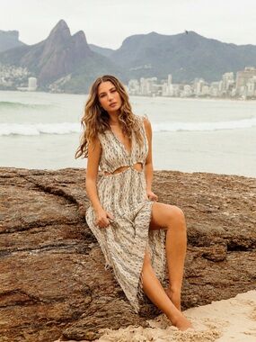Z&L Beach Maxi Dress size S Boho Hippie Hawaiian